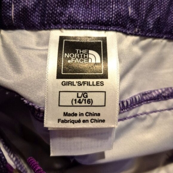 North Face girls size Large or 14/16 purple adjustable waist shorts, VGUC - Picture 4 of 7